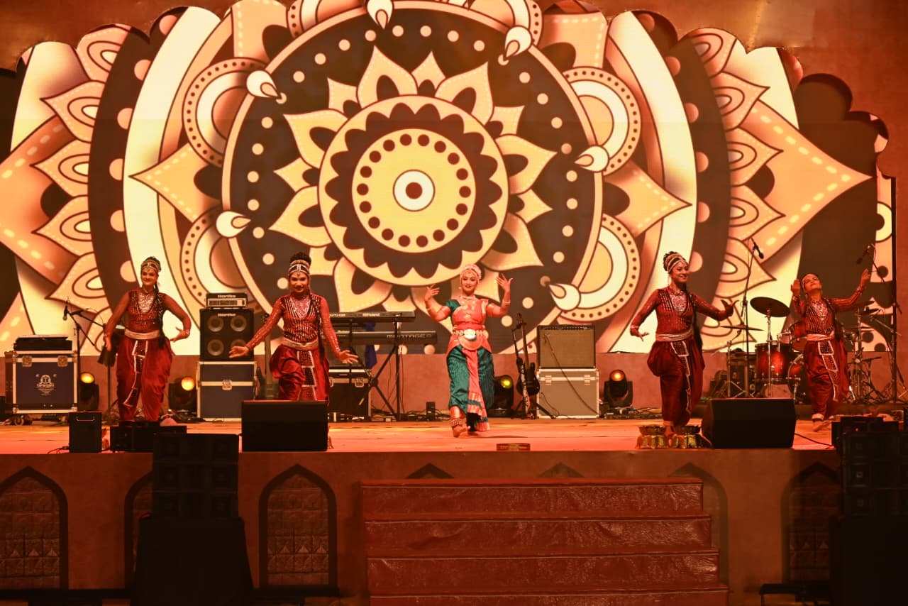 Indian dance group performing on stage